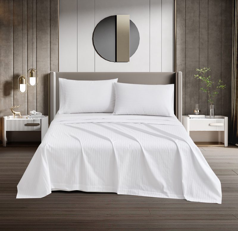 LIFE T-200 Flat Sheet Queen Stripe 1CM 90x115 , Case of 24