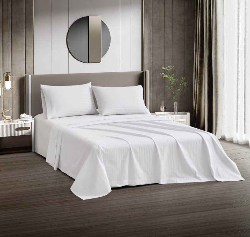 LIFE T-200 Flat Sheet Queen Stripe 1CM 90x115 , Case of 24 - Image 2