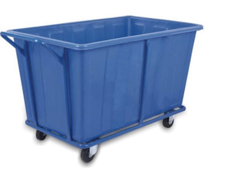 Laundry Cart – 10 Bushel, Blue, Metal Cage, 46”Lx26”Wx31”H, Case of 1
