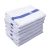 Stack of white economy pool towels for hotel and motel use