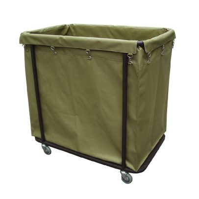 Commercial laundry cart with metal frame and durable fabric bag, 37.8 x 5.5 x 22.8 inches