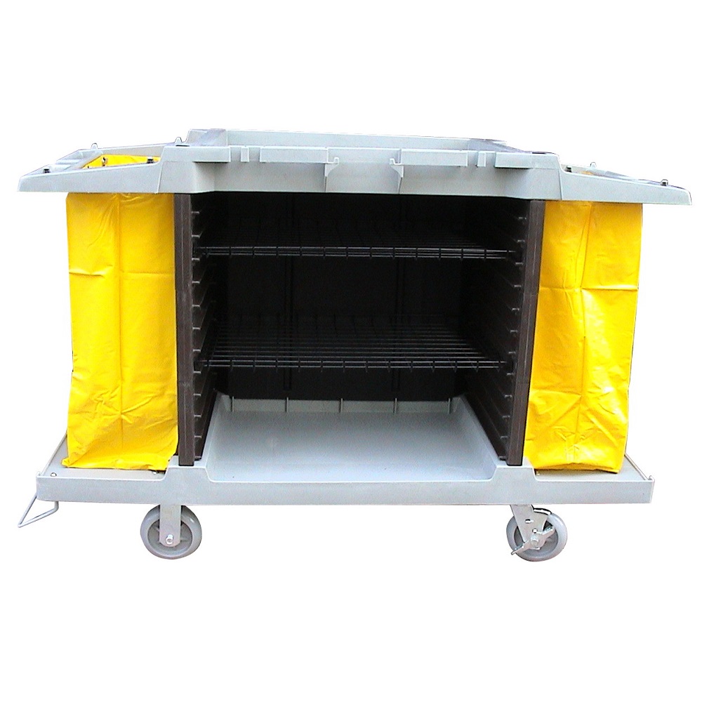 Hotel maid cart with 9 compartments
