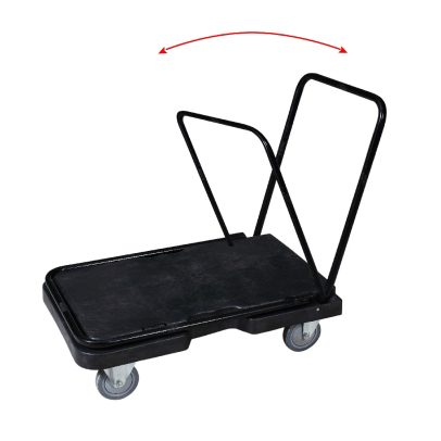 Service cart with movable handle for hotel operations