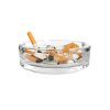Clear glass ashtray for hotel rooms or outdoor smoking areas