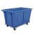 10 bushel blue hotel laundry cart with metal frame