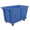 12 bushel hotel laundry cart blue with metal cage