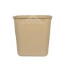 Beige standard trash can for hotel bathrooms or low-risk areas sold in bulk