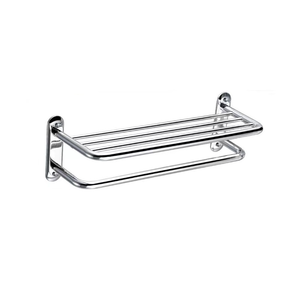 Stainless Steel Wall Mounted Towel Shelf | Towel Holder | Hand Towel Rail for Bathroom | Bathroom | Hotel Supply | Accessories (24 Inch) (Pack of 1)