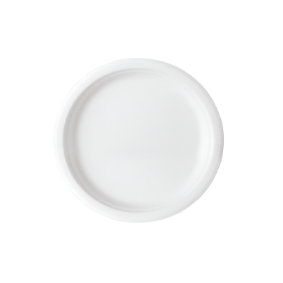 6-inch biodegradable sugarcane plate for hotel dining.