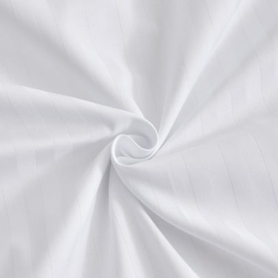 Fabric Detail of White T-250 Sateen Stripe Bedding for Hotels
