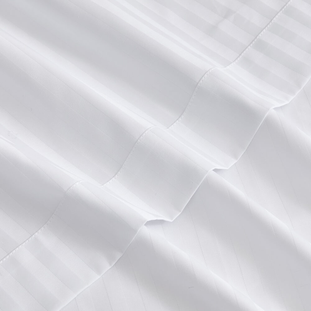 Close-up of 1 CM Sateen Stripe Fabric – T-250 Cotton Blend