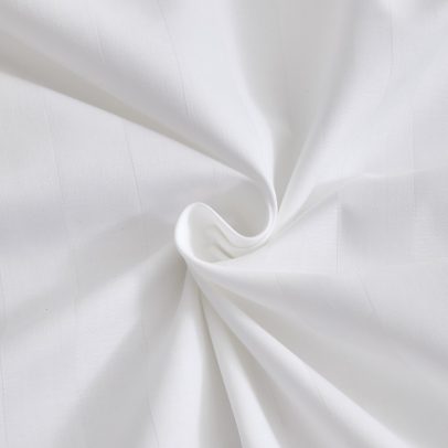 Fabric Detail of White T-250 Sateen Stripe Bedding for Hotels