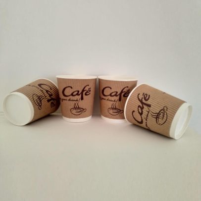 8Oz ripple triple-layer paper cups for hot and cold beverages hotel supply.