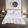 T-250 Full Flat Sheet for Hotels – 1″ Stripe, White