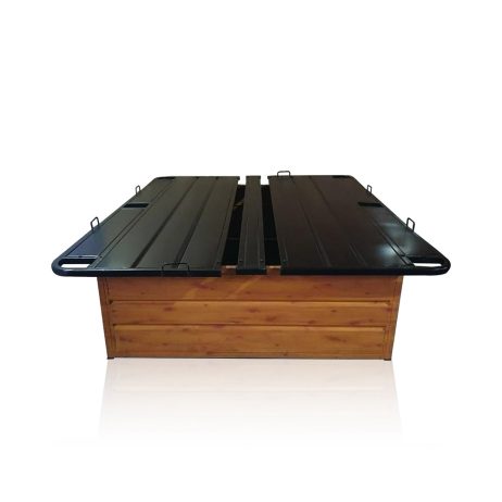 steel bed frame with wood coating, 18-inch height