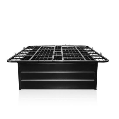 Queen wire mesh hotel bed frame with extension, 18-inch height