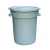 Circular 32-gallon garbage can with dome lid, heavy-duty plastic construction
