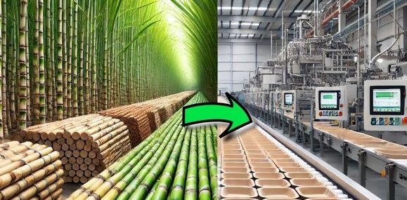 Sugarcane to biodegradable plates 