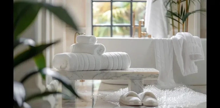 serene bathroom towels