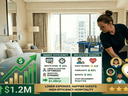 This image designed to illustrate the concept of high-efficiency hospitality.