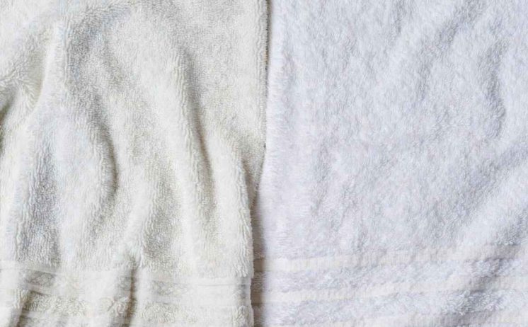 Thin rough cheap towel next to plush premium towel.